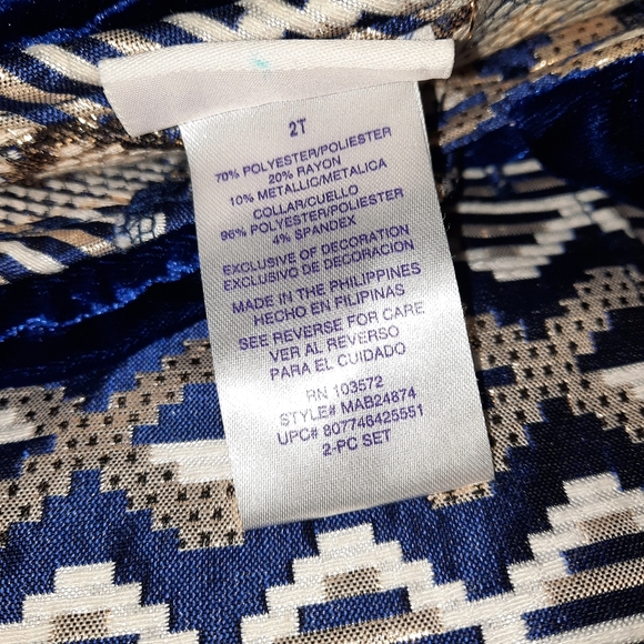 Blueberi Boulevard Brocade Jacket Blue Gold Metallic Girls 2T - Picture 7 of 15